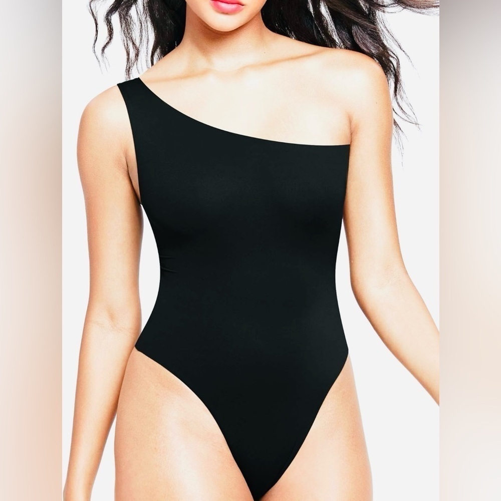One shoulder black swimsuit NWOT